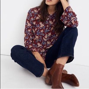 Madewell Bell Sleeve Floral Tie Top